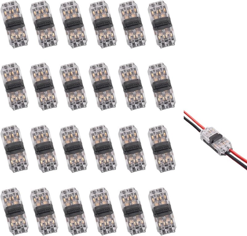Brightfour Solderless Wire Splice Connectors, 2 Way Automotive, Fits 20-24 AWG - Image 1